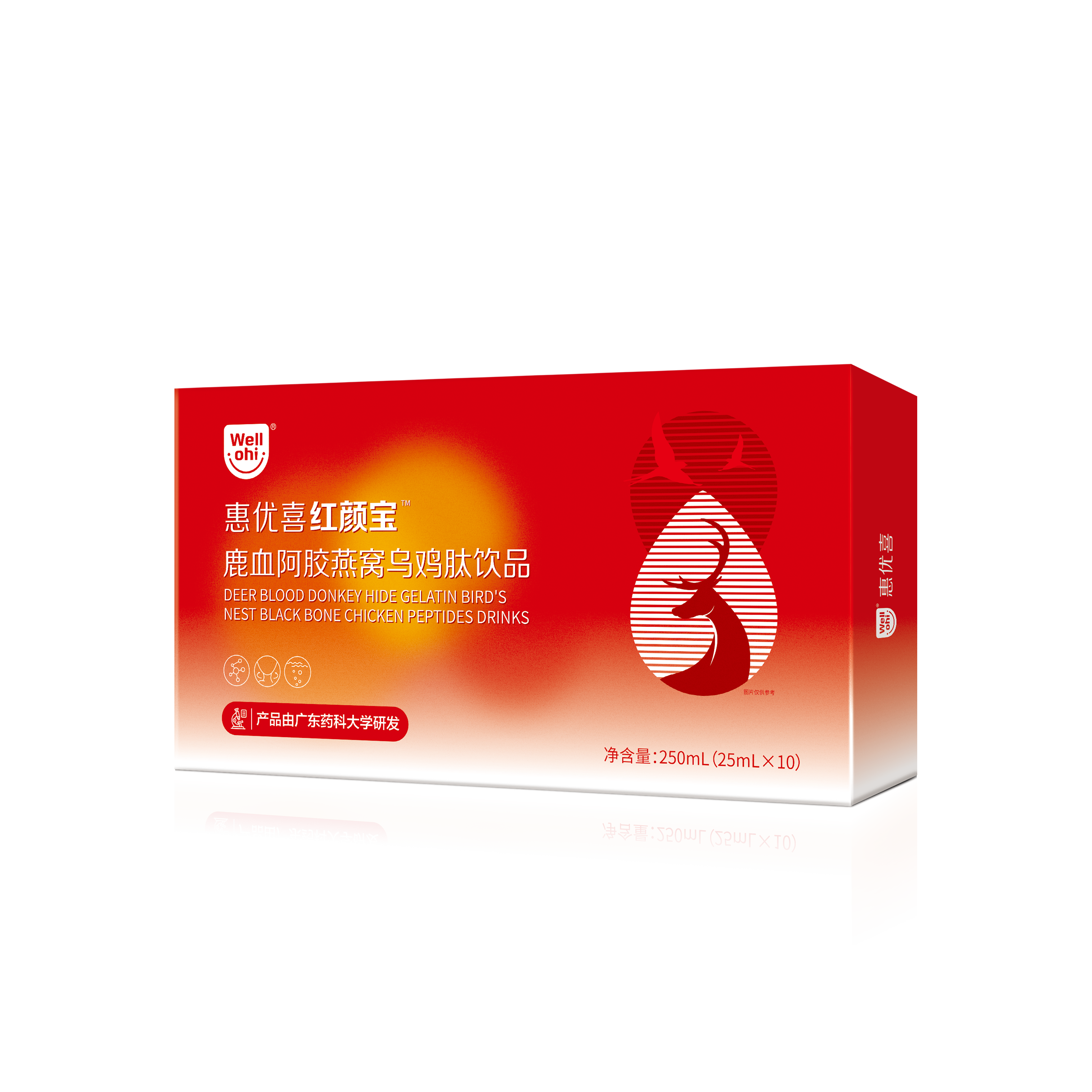 惠优喜朱颜宝鹿血阿胶燕窝乌鸡肽饮品